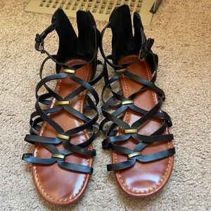 Black strappy sandals